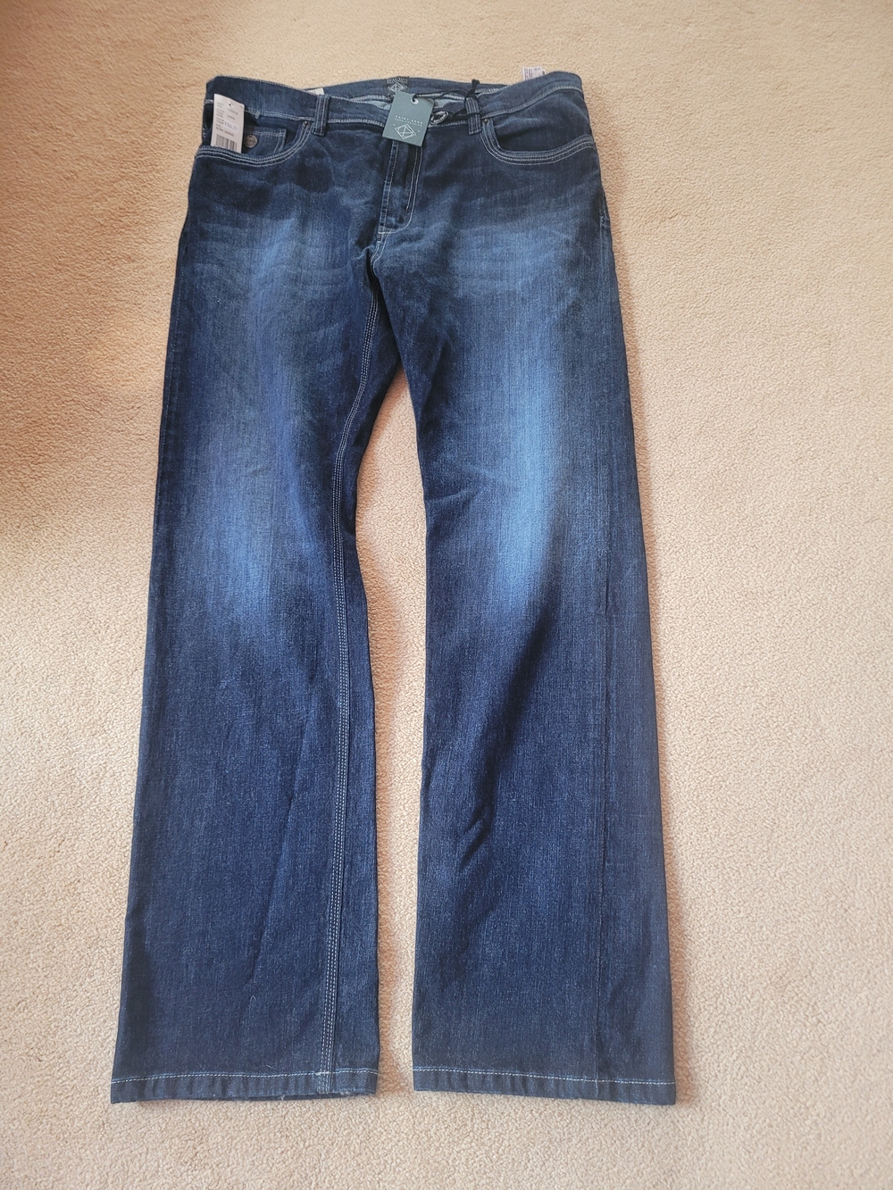 NWT Pointzero Men's Dark Blue Straight-Leg Jeans - Classic Denim 40/34